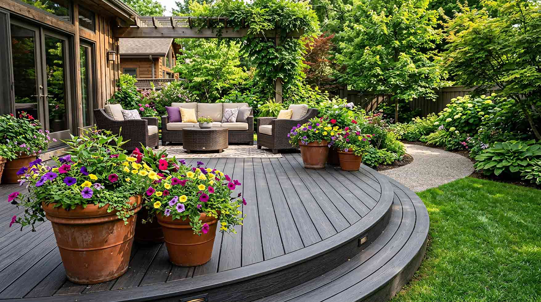terrasse-bois- Jardinière professionnelle