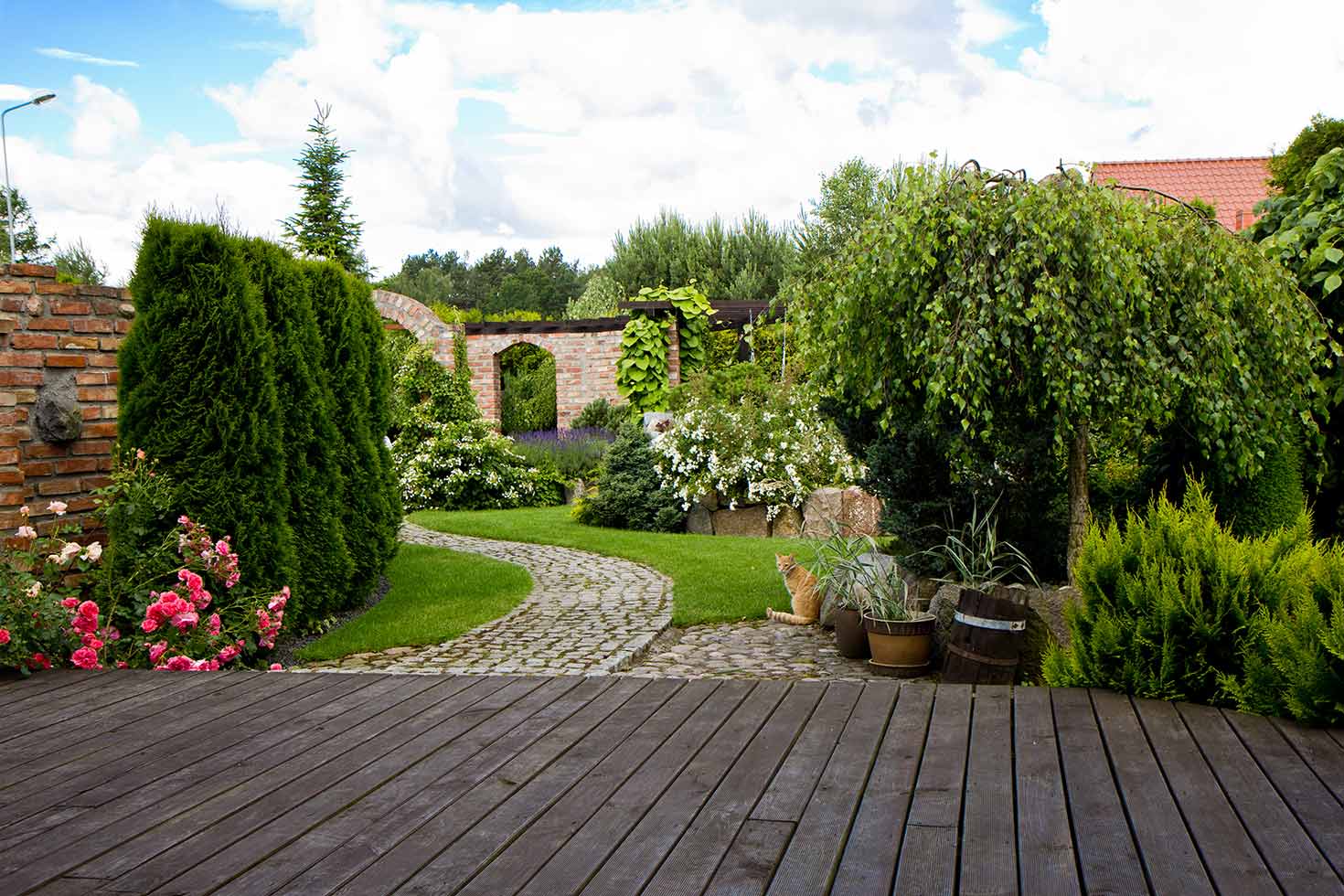 terrasse-bois Aménagement paysager moderne